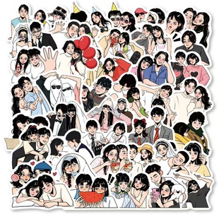 60张恋爱指南贴纸情侣合照姿势大全diy手机拍摄道具贴画创意少女心日常恋爱指南装饰手账素材贴笔记本贴纸画