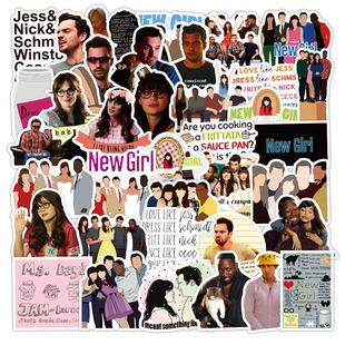 贴纸装 50张新款 GIRL涂鸦个性 美剧NEW 饰笔记本头盔相框画手账保温杯吉他冰箱拉杆箱贴纸防水pvc 杰西驾到经典