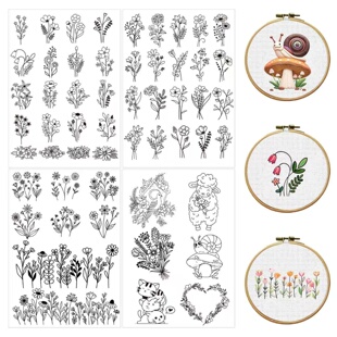 2张5张10张创意手工自粘水溶背胶无纺布DIY刺绣水溶布水溶纸可打印刺绣新手刺绣图案转印衣服刺绣无异味平价