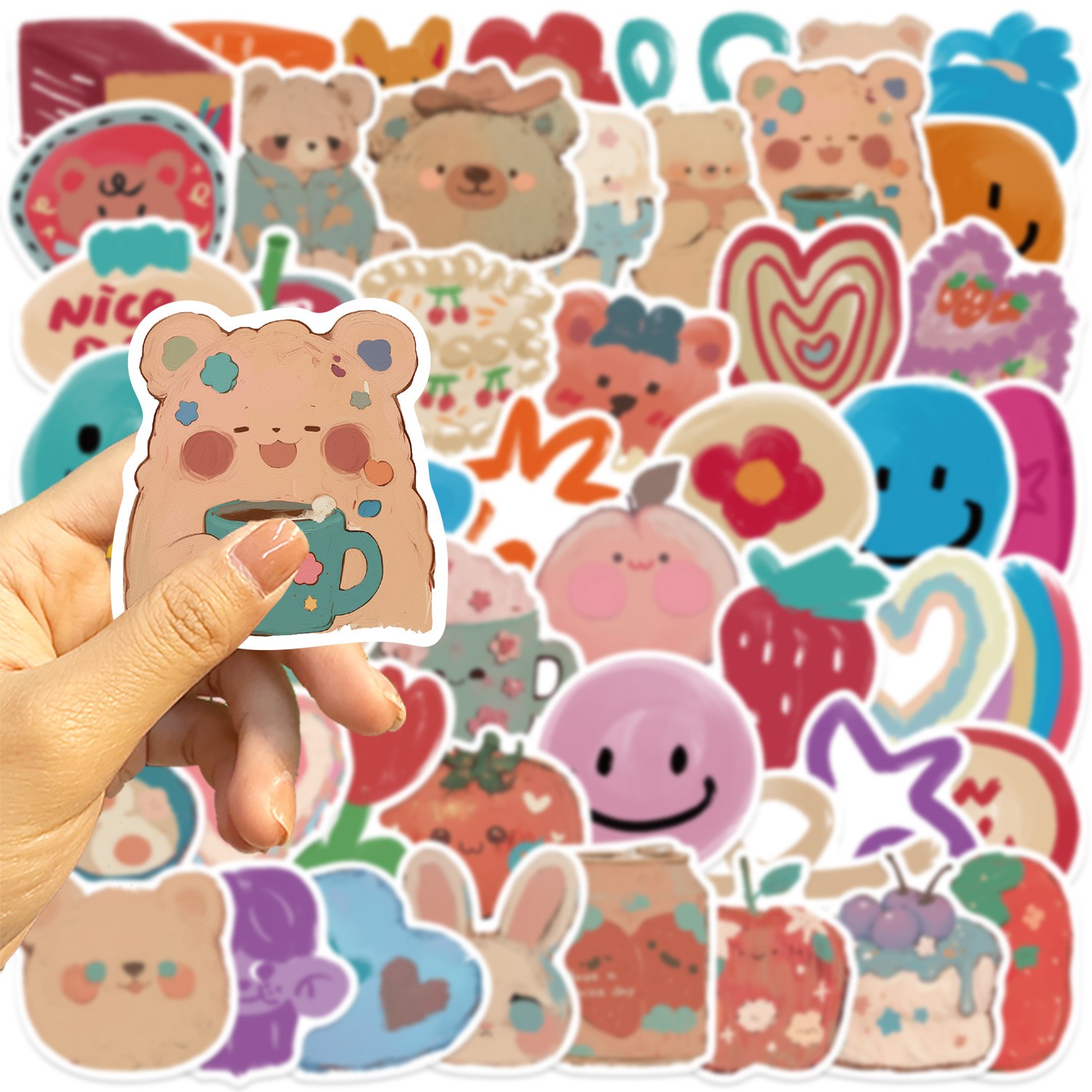 卡通可爱小熊涂鸦ins贴纸