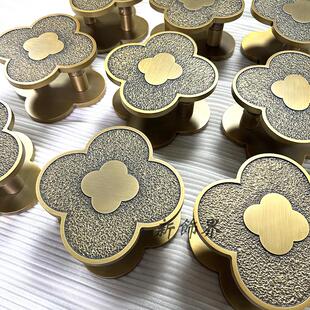 方形石头纹大门把手玻璃门把手中式酒店包间木门把手彷古圆形定制