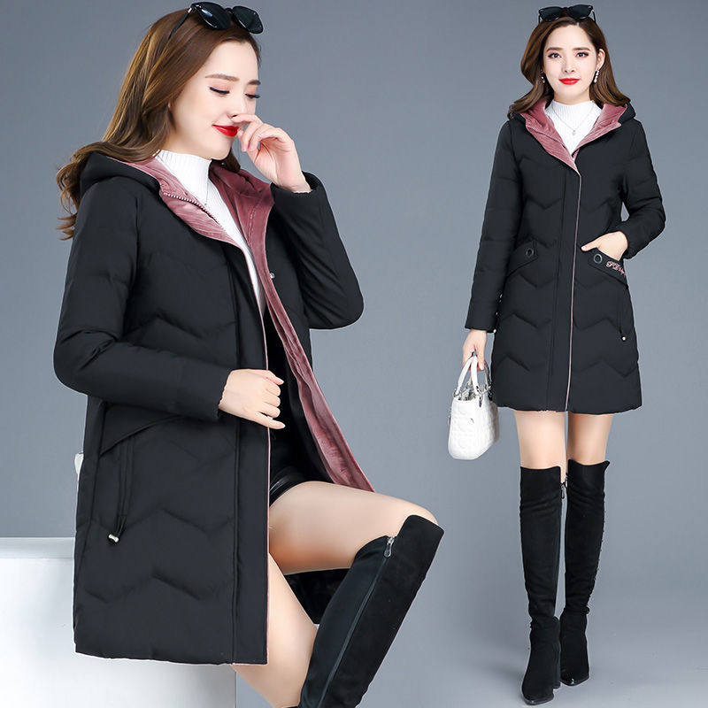 歌贝嘉修身羽绒棉女中长2024棉衣/棉服