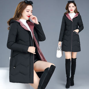歌贝嘉修身羽绒棉女中长2025新款女式外套洋气冬季大码女装加厚款
