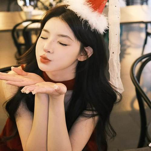 圣诞节帽子头饰发夹女