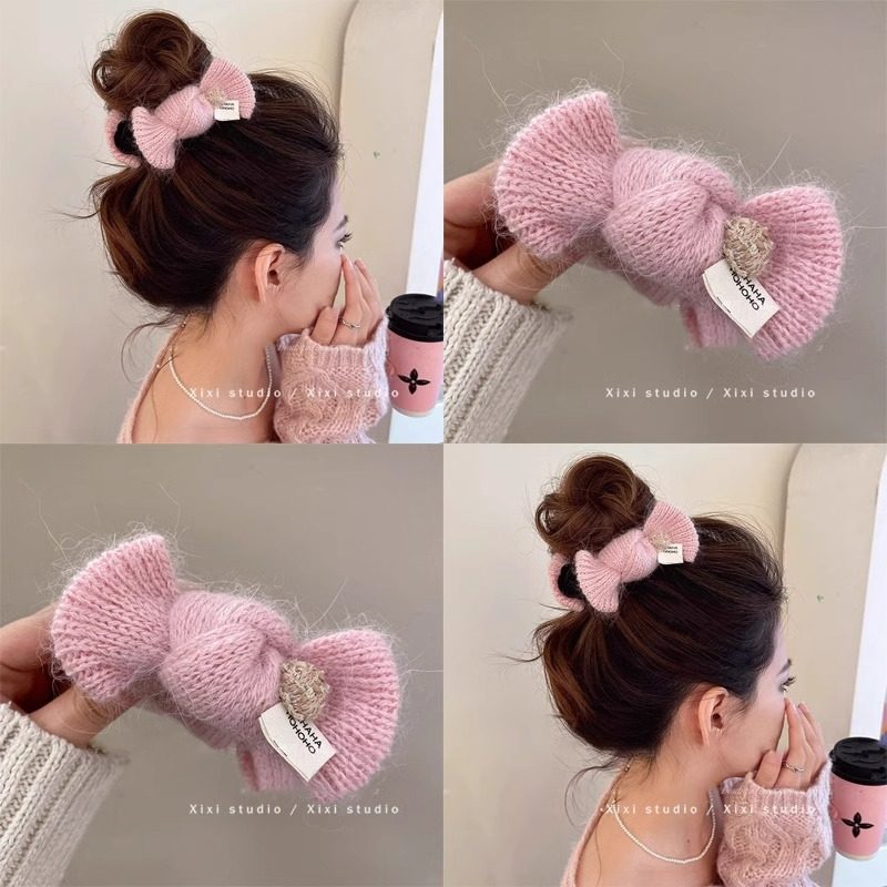 秋冬毛线蝴蝶结丸子头抓夹女2024新款高级感大号发夹子头饰后脑勺,饰品/流行首饰/时尚饰品新,发饰,淘宝优惠券,粉丝福利购,淘宝优惠卷
