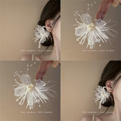 蝴蝶珍珠爆款全新精致边夹后脑勺