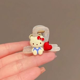 可爱kt猫爱心小抓夹精致碎发刘海夹头饰2025新款顶夹半扎发夹发卡