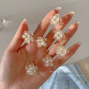 超仙花朵刘海小抓夹水钻发夹女侧边夹前额编发小夹子头饰新款发卡