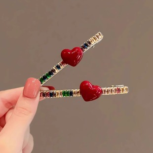彩钻糖果色系小爱心小发夹甜美可爱爪夹发卡女生发饰侧边夹刘海夹
