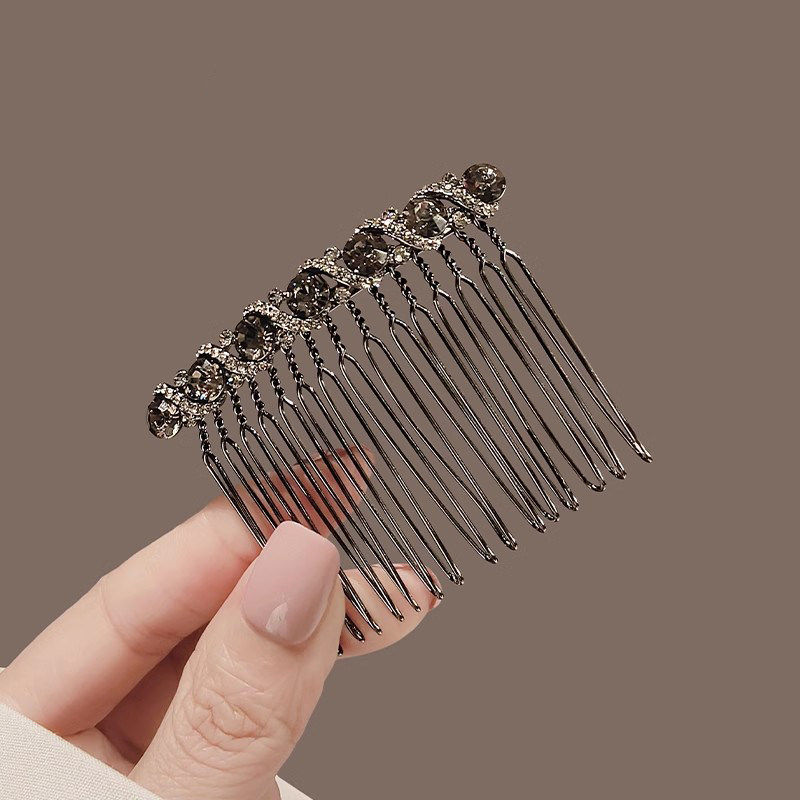 简约发夹女后脑勺卡子头饰水钻倒插梳无痕发卡刘海夹盘发神器