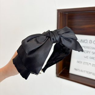 黑色大蝴蝶结发箍女高级感发卡显脸小高颅顶韩系简约压气质饰