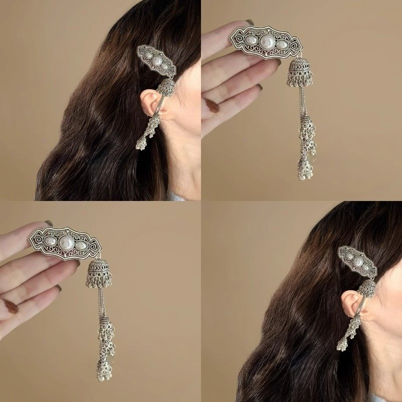 蒙古复古重工流苏铃铛发夹高级感时尚发饰女侧边夹刘海夹发卡,饰品/流行首饰/时尚饰品新,发饰,淘宝优惠券,粉丝福利购,淘宝优惠卷