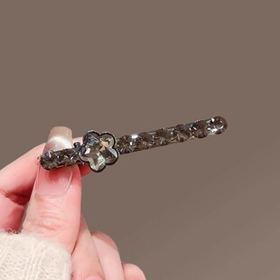 闪钻精致水钻花朵发夹女气质侧边刘海夹子高级感发卡碎发鸭嘴夹