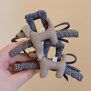 可爱卡通小熊蝴蝶结AB面发夹女后脑勺盘发鲨鱼夹大号发量多发抓子