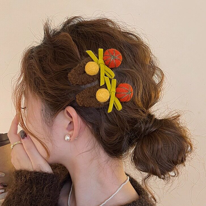 秋冬毛毡球蝴蝶结发夹女毛绒刘海夹2025新款高端边夹百搭发卡发饰,饰品/流行首饰/时尚饰品新,发饰,淘宝优惠券,粉丝福利购,淘宝优惠卷