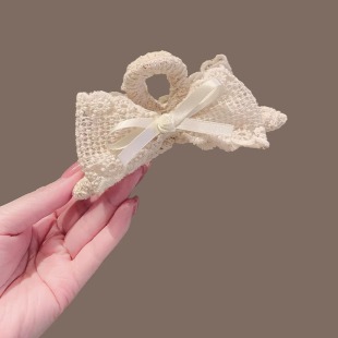 韓系時尚 氣質(zhì)飄蝴蝶結(jié)蕾絲后腦勺鯊魚夾發(fā)卡抓夾 超仙發(fā)夾2025新款
