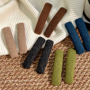 简约毛绒bb夹发夹女侧边夹2025新款一字夹子碎发卡前额刘海夹头饰