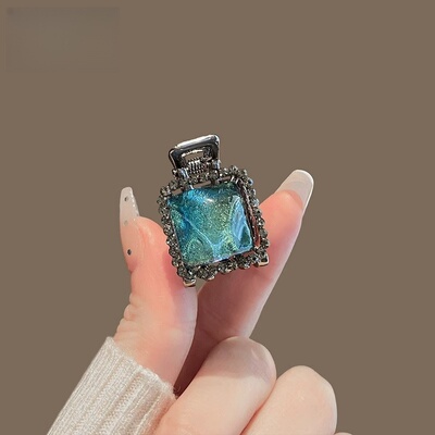 冰川水晶蓝色精致树脂小号抓夹气质侧边刘海碎发夹子鲨鱼夹女