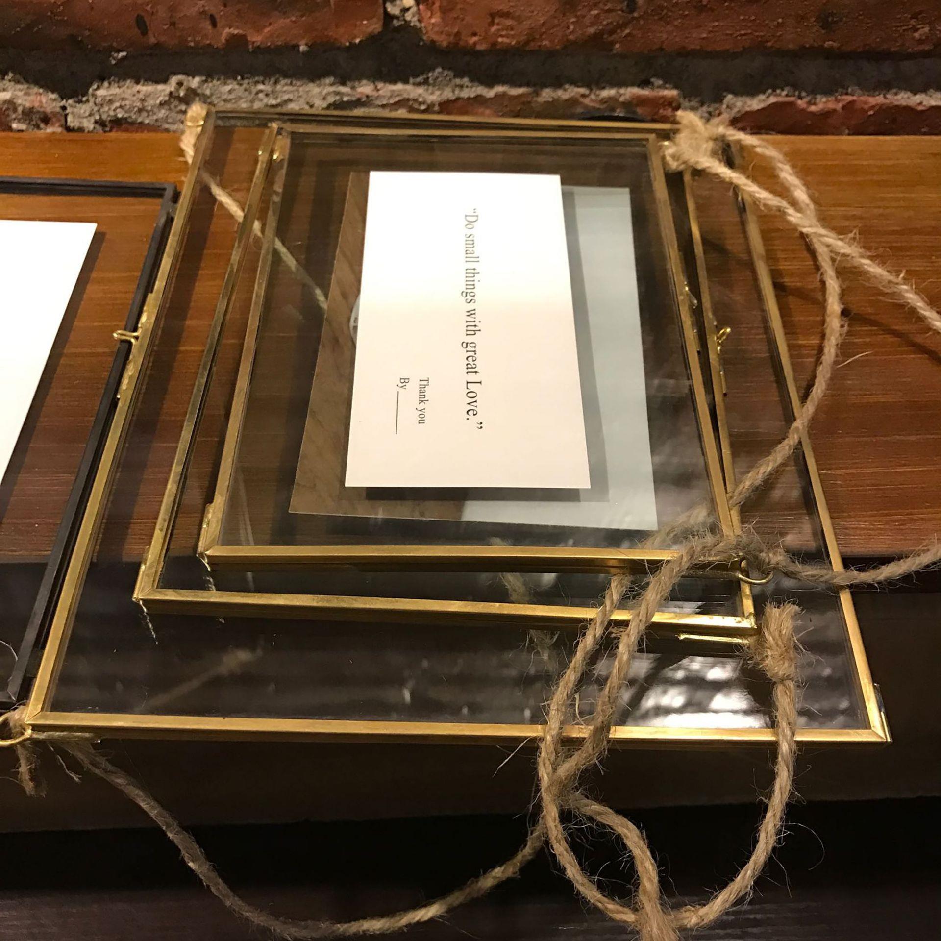 玻璃相框家居金色边框标本夹相架照片墙壁悬挂装饰画框桌面装饰框