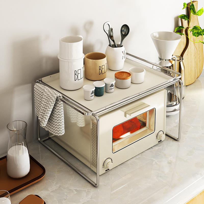 微波炉架子置物架烤箱支架台面桌面电饭煲收纳架厨房用品家用双层