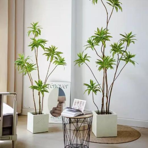 北欧ins风仿真绿植百合竹大型装饰植物盆栽室内客厅落地假树摆件