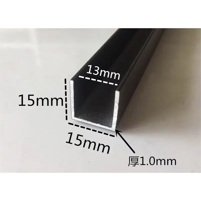 铝合金u型槽15*15*1mm银色氧化u形槽铝合金型材包边条U型铝条槽铝