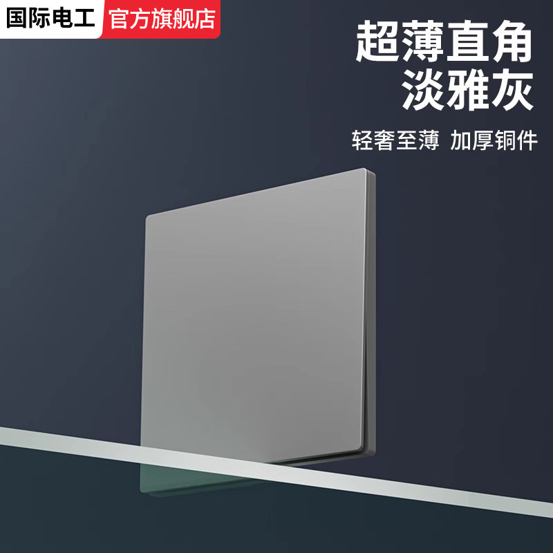 淡雅灰超薄磨砂开关插座