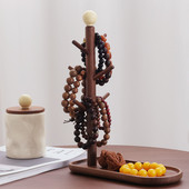 胡桃木文玩手串收纳架实木首饰项链手表展示架玄关钥匙托盘中古风