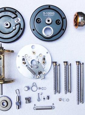 海德精工 S9000-13000麻花轴 排线器 半月销 滴答开关 摇柄 侧盖