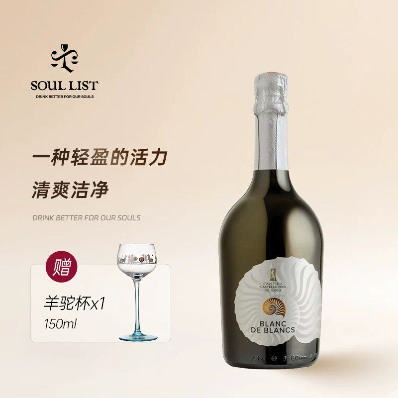 海盐菠萝奶昔 意大利贝壳白中白起泡酒葡萄酒Prosecco