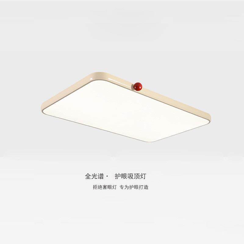 全光谱奶油风卧室灯法式小奶豆护眼儿童房间灯简约超薄吸顶灯具5