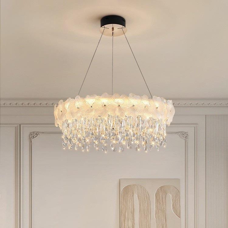 帕莎法式轻奢客厅吊灯感浪漫水晶房间灯手工艺术玻璃餐厅吊灯