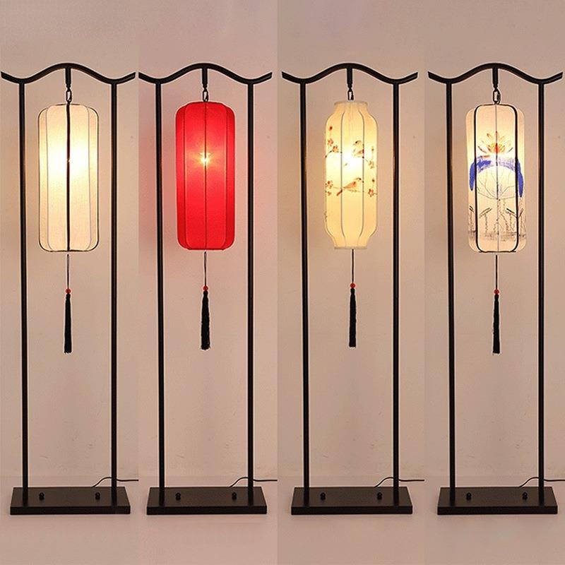 新中式古典中国风落地灯简约客厅卧室书房仿古布艺复古落地台灯