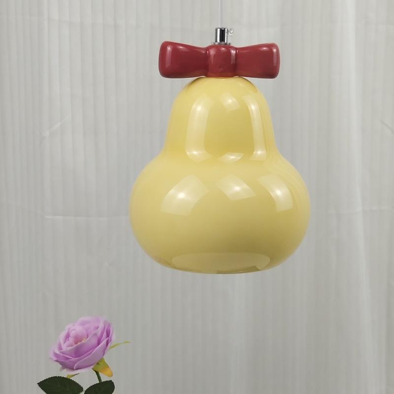 法式吊灯奶油风玄关过道可爱蝴蝶结网红梨子餐厅卧室床头小吊灯