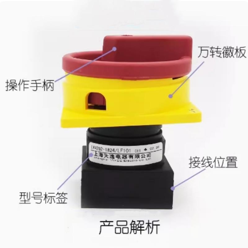 上海天逸 LW42B2-1824/LF101电源通断开关 隔离凸轮开关 2P/20A