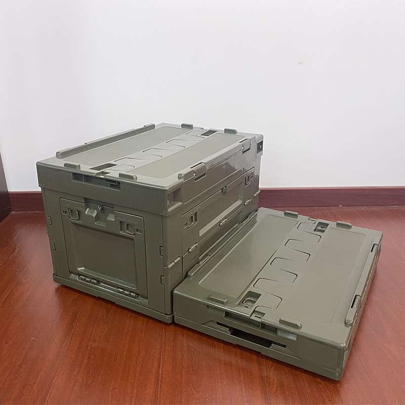 户外折叠收纳箱工业风侧开门车载储物pp露营箱大号50升塑料整理箱