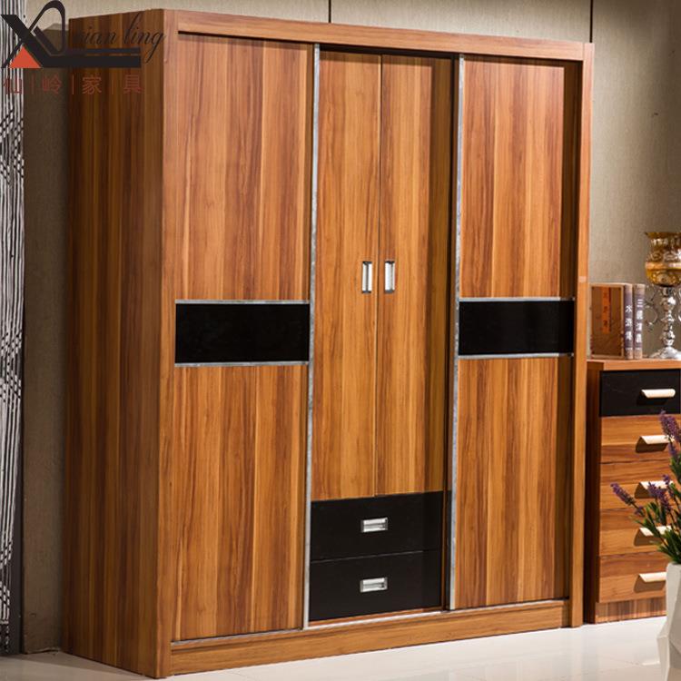 简约现代板式衣柜 容量大组合衣橱四门木质整体衣柜成品现货直供