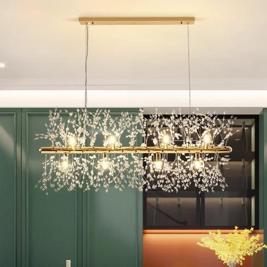 网红 水晶吊灯长款蒲公英 服装店餐厅轻奢创意网红吧台设计师灯具