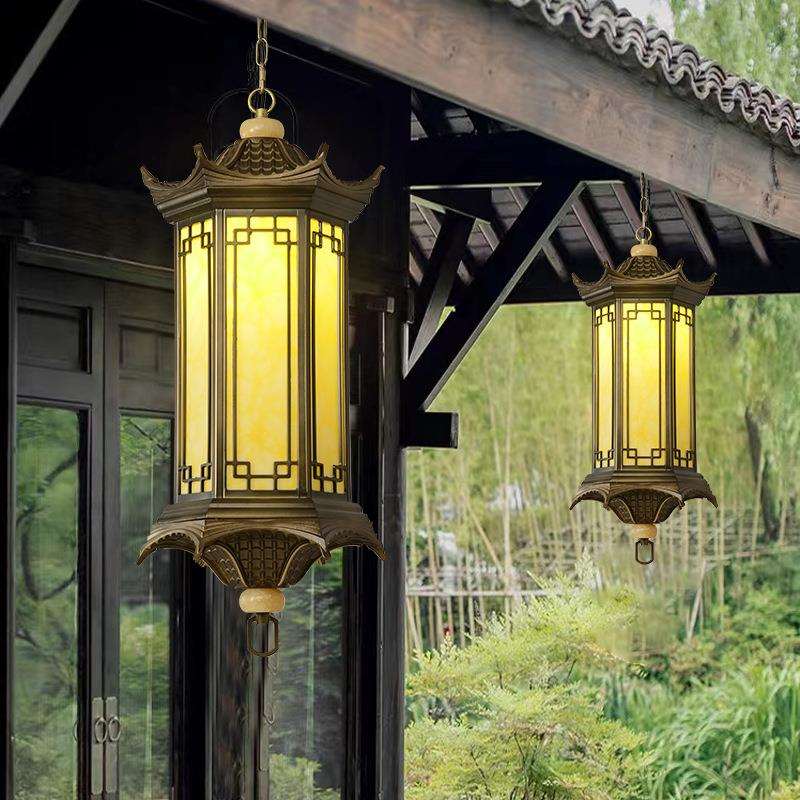 新中式户外仿古灯笼室外庭院花园宫廷凉亭连廊别墅大门口防水吊灯