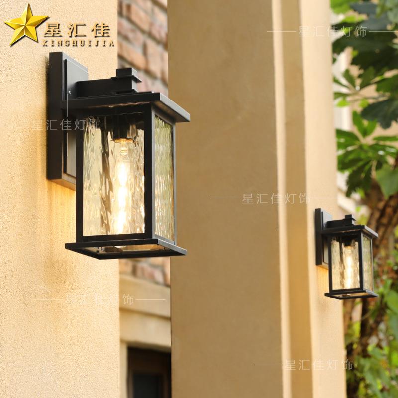 美式复古壁灯户外防水花园别墅阳台灯柱子围墙室外庭院露台外墙灯