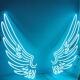 婚礼布置LED霓虹灯天使翅膀造型灯透明亚克力背板灯派对装 饰道具