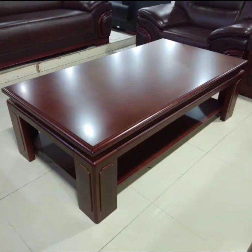 双层大茶几餐桌两用简约实木茶桌组装简易长方形现代办公茶台时尚