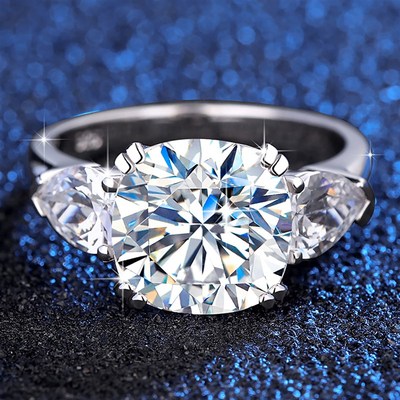 极速Massivef 5 Carat Cushion Moissanite Ring Woman D Color S