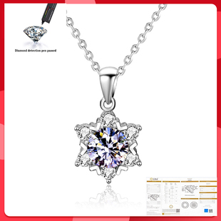极速Moissanite Neckolace 0.5CT 1CT 2CT 3CT VVS Lab Diamond P
