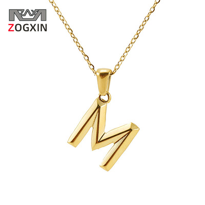 极速New K titanium steel three-dimensional lePtter necklace