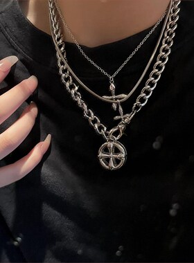 极速personality couple Cuban chain clavicle chaiWn nelace