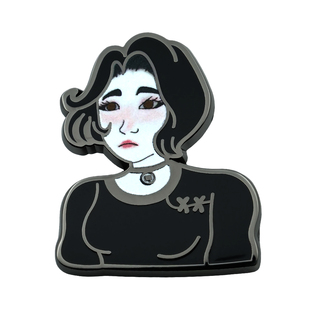 Doomer Girl后朋克徽章胸针 末日女孩表情包徽章