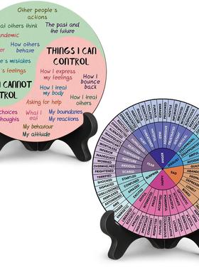 2个装 镇静情绪 车轮图 心理健康装饰 感觉 家庭办公室的心理学装