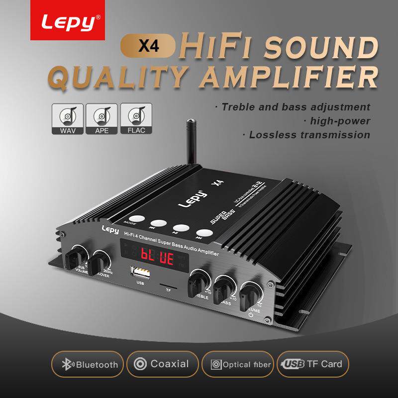 5.0蓝牙功放机，光纤，同轴输入，2.1功放双低音炮输出，四声道