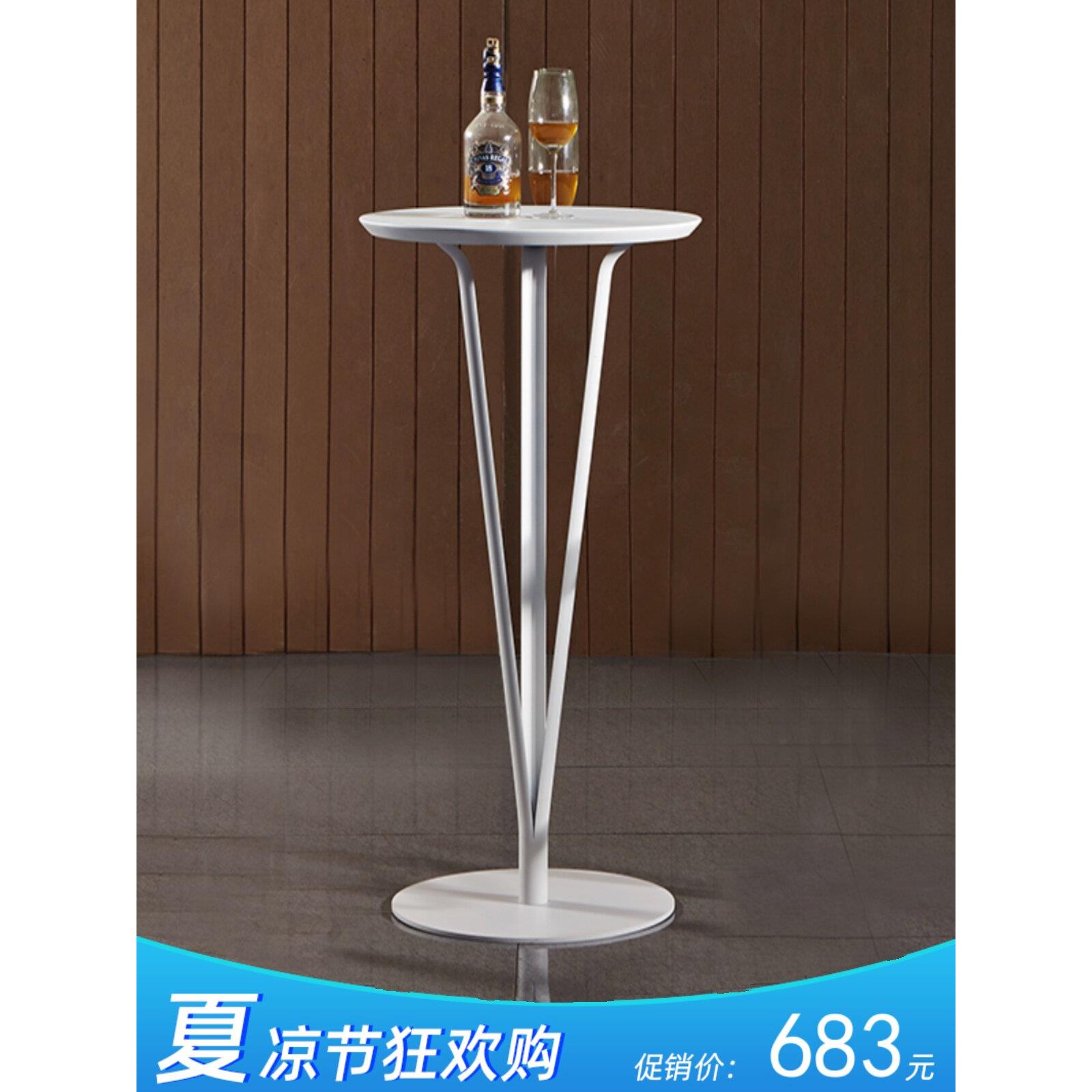 北欧简约商务会客餐饮咖啡店高脚阳台铁艺鸡尾酒吧桌椅台展示现货